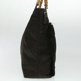 Gucci Bamboo Shoulder Bag Nylon Khaki bs5984