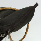 Gucci Bamboo Shoulder Bag Nylon Khaki bs5984
