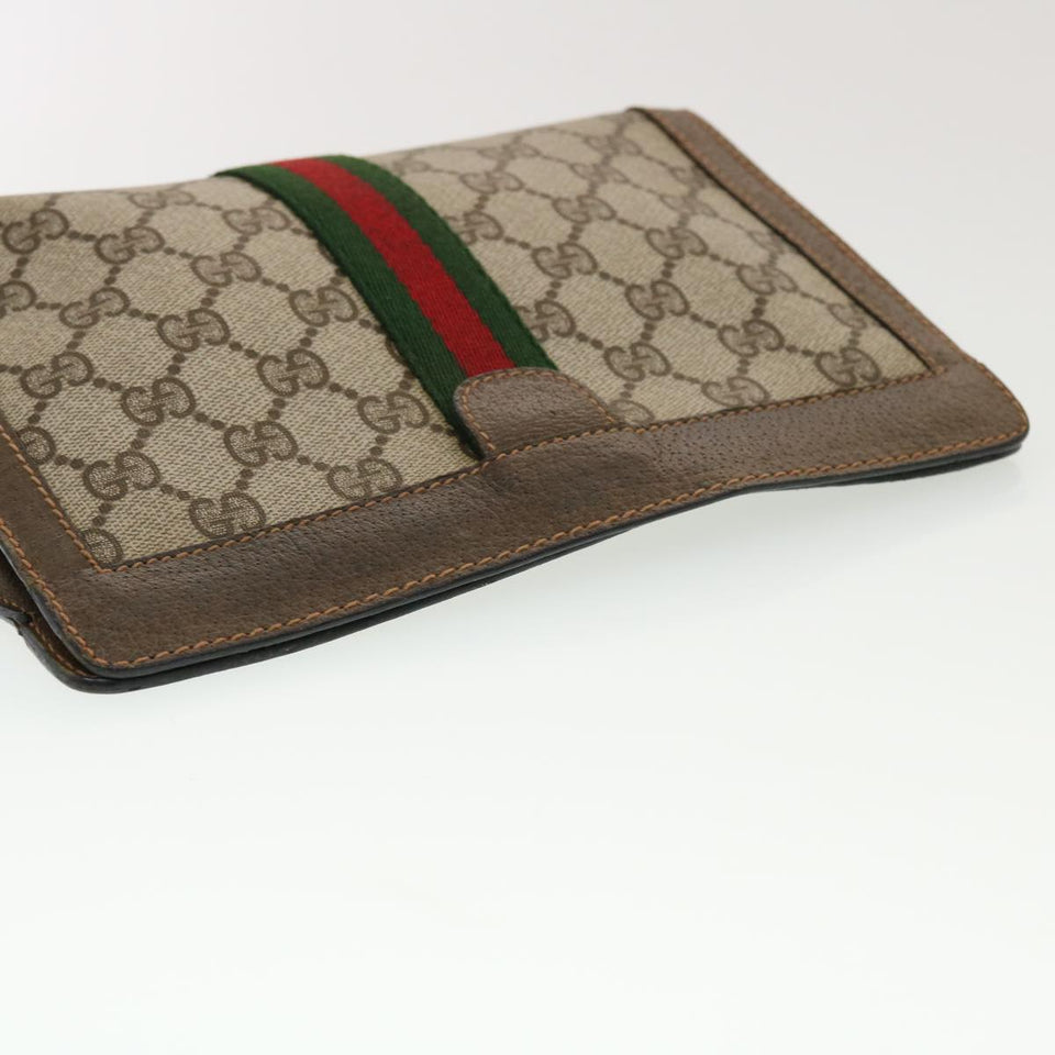 Gucci GG Canvas Web Sherry Line Clutch Bag Beige Red Green 89.01.001 bs5999