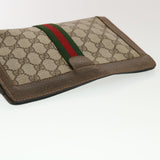Gucci GG Canvas Web Sherry Line Clutch Bag Beige Red Green 89.01.001 bs5999