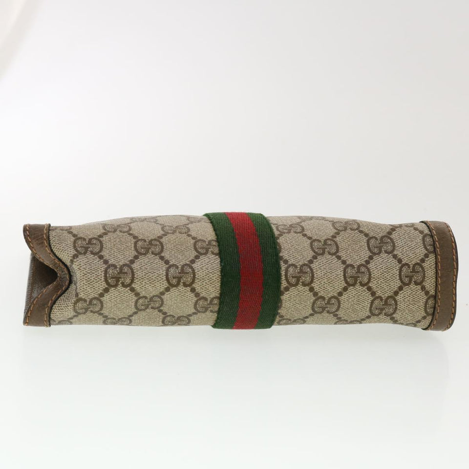 Gucci GG Canvas Web Sherry Line Clutch Bag Beige Red Green 89.01.001 bs5999
