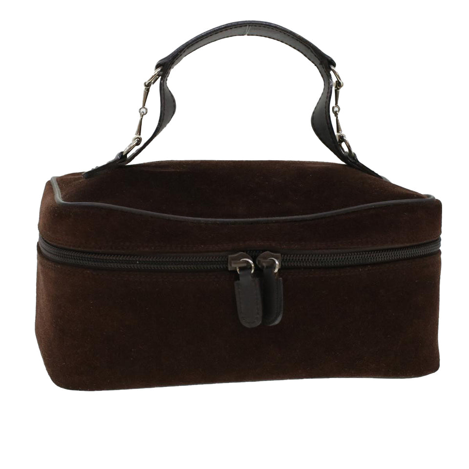 Gucci Vanity Cosmetic Pouch Suede Leather Brown 032•1705•0140 bs6135