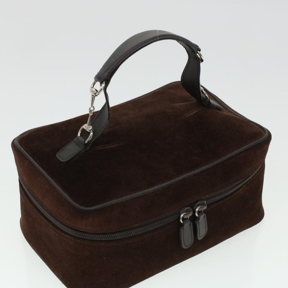 Gucci Vanity Cosmetic Pouch Suede Leather Brown 032•1705•0140 bs6135