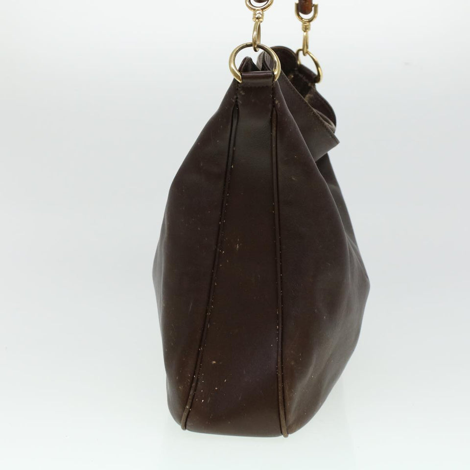 Gucci Bamboo Shoulder Bag Leather 2way Brown bs6148