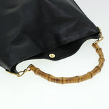 Gucci Bamboo Shoulder Bag Leather 2way Black bs6163