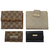 Gucci GG Canvas Wallet Canvas Leather 4Set Beige Black bs6169