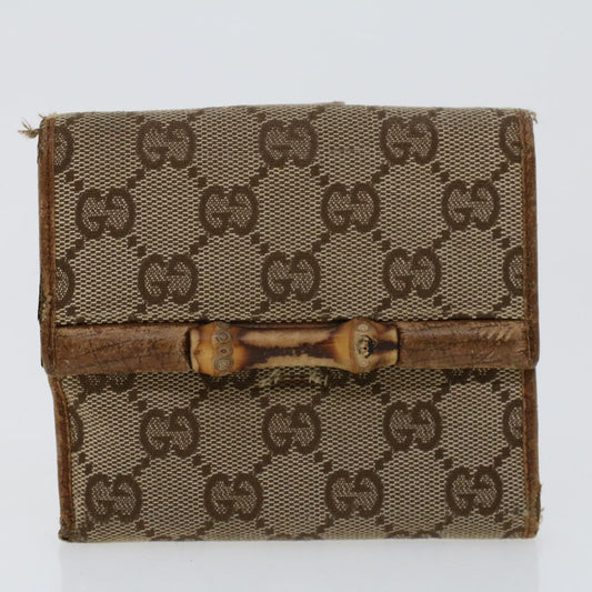 Gucci GG Canvas Wallet Canvas Leather 4Set Beige Black bs6169