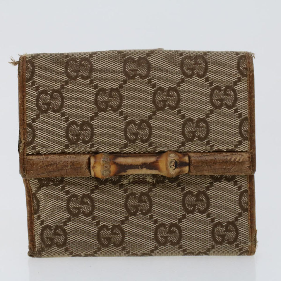 Gucci GG Canvas Wallet Canvas Leather 4Set Beige Black bs6169