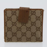 Gucci GG Canvas Wallet Canvas Leather 4Set Beige Black bs6169