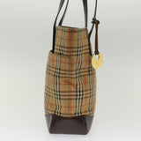 Luxury Burberry Nova Check Hand Bag Nylon Beige Auth bs7211