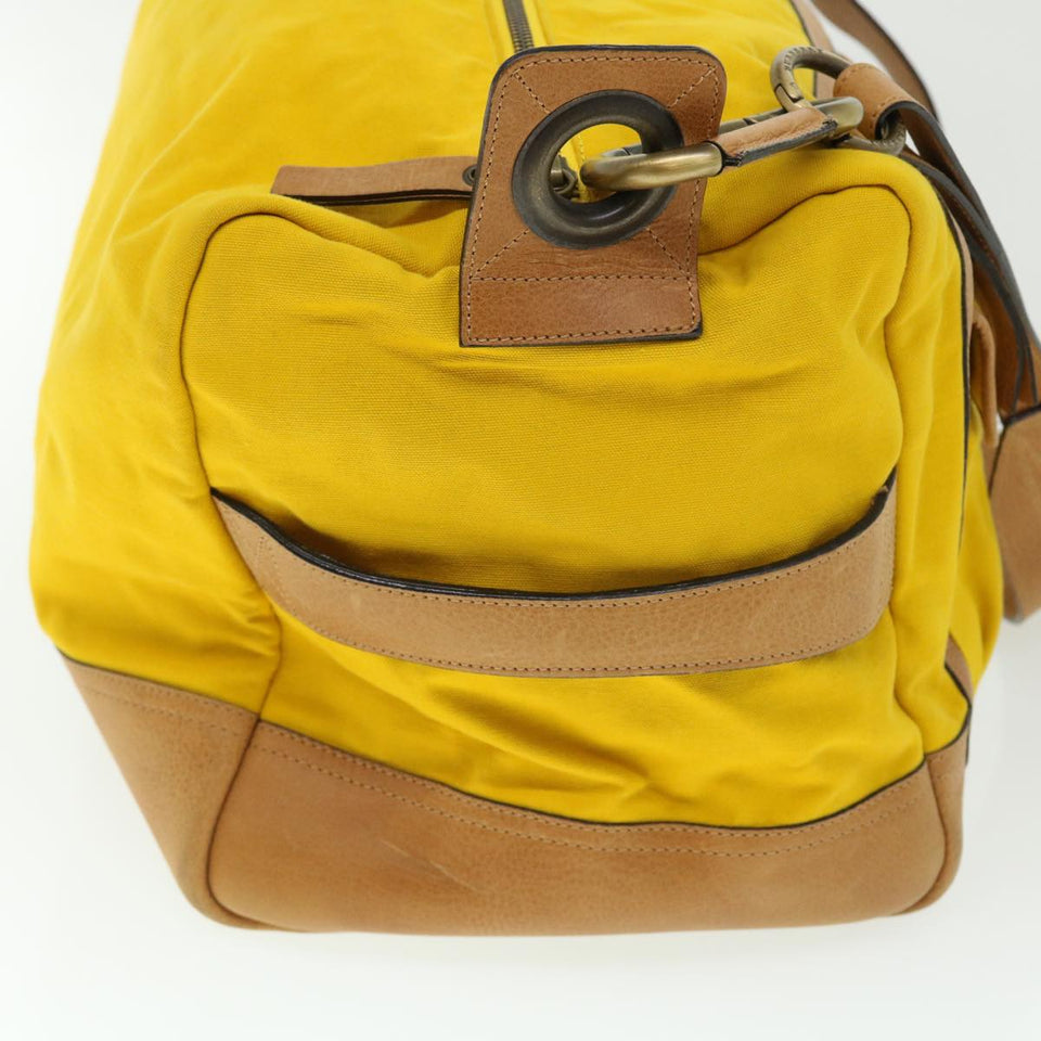 Luxury Burberry Shoulder Bag Canvas Leather Yellow Auth bs7538