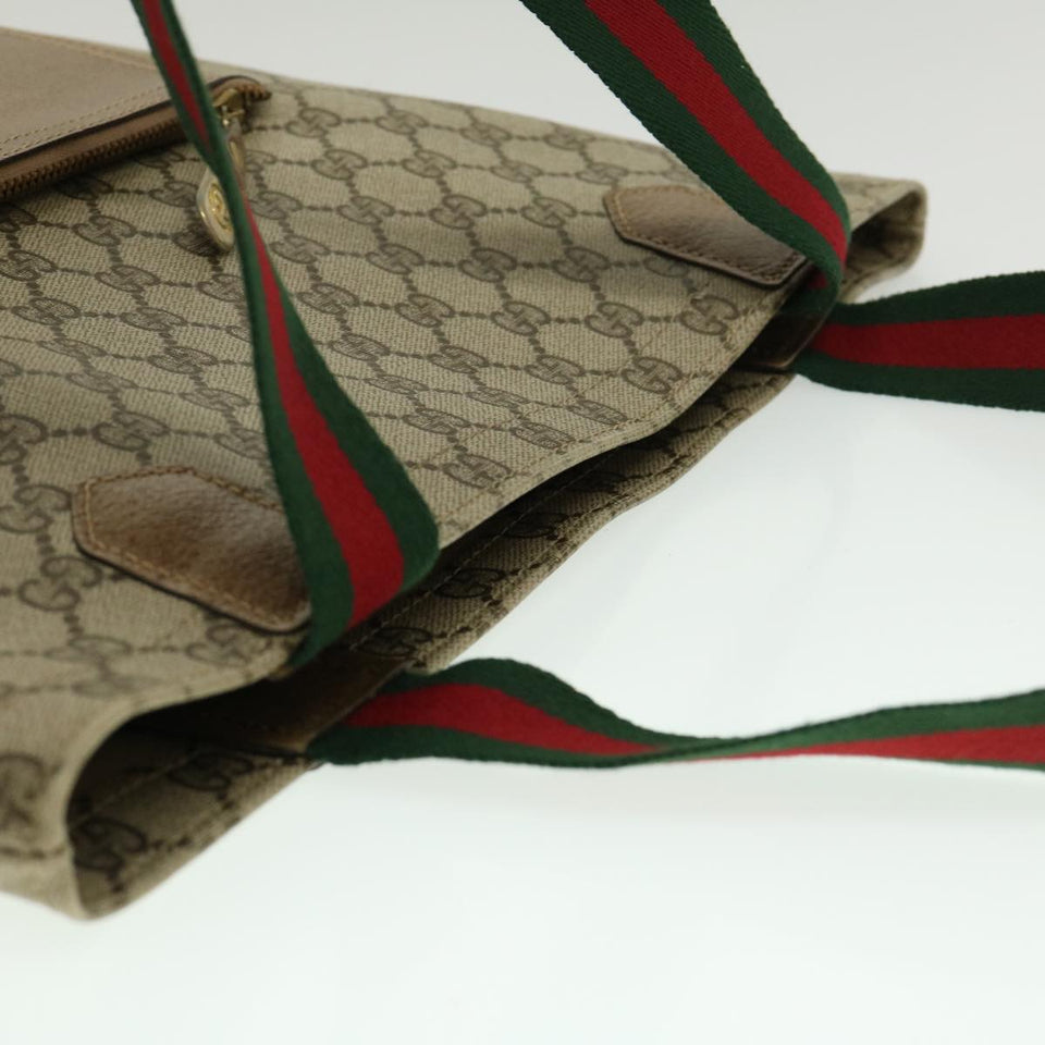 Gucci Web Sherry Line GG Canvas Tote Bag Beige Red Green bs784