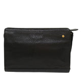 Luxury BurberrySs Clutch Bag Leather Black Auth bs8538