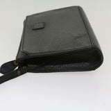 Luxury BurberrySs Clutch Bag Leather Black Auth bs8538