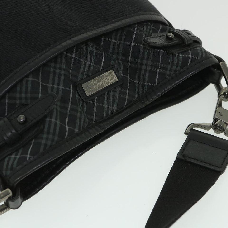 Luxury Burberry Shoulder Bag Nylon Black Auth bs8715