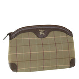 Luxury BurberrySs Nova Check Clutch Bag Nylon Canvas Brown Auth bs8723