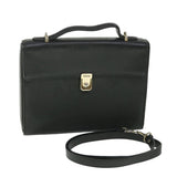 Luxury BurberrySs Hand Bag Leather 2way Black Auth bs8729