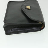 Luxury BurberrySs Clutch Bag Leather Black Auth bs8730