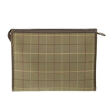 Luxury BurberrySs Nova Check Clutch Bag Nylon Canvas Brown Auth bs9092