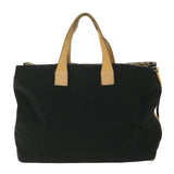 Luxury BurberrySs Blue Label Tote Bag Canvas Black Auth bs9105