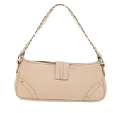 Luxury Burberry Shoulder Bag Leather Beige T-04-02 Auth bs9232
