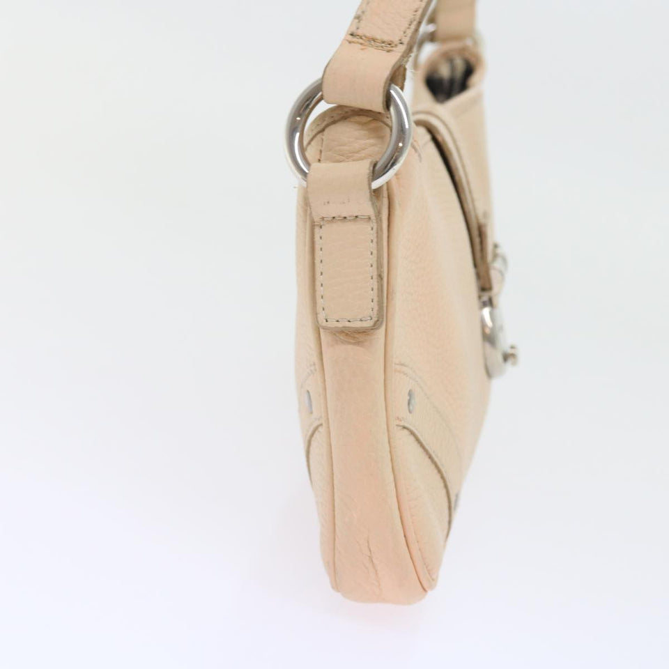Luxury Burberry Shoulder Bag Leather Beige T-04-02 Auth bs9232
