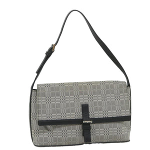 Luxury Burberry Shoulder Bag Canvas Gray Auth bs9261
