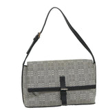 Luxury Burberry Shoulder Bag Canvas Gray Auth bs9261