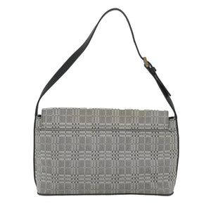 Luxury Burberry Shoulder Bag Canvas Gray Auth bs9261