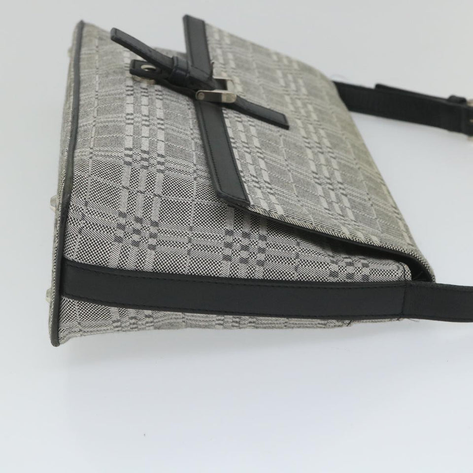 Luxury Burberry Shoulder Bag Canvas Gray Auth bs9261