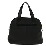 Luxury BurberrySs Hand Bag Leather Black Auth bs9530