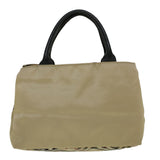 Luxury Burberry Nova Check Hand Bag Nylon Beige Auth bs9792