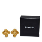 Chanel Gold Plated Coco Mark Cross Earrings 94A