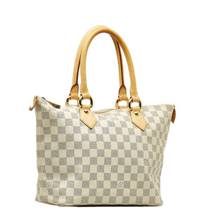 Louis Vuitton Saleya PM Tote Handbag Damier Azur White