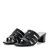Hermes Calfskin Epsom Amica Sandals 35 Black