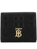 Luxury Burberry Quilted Lambskin Lola Small Half Wallet Black