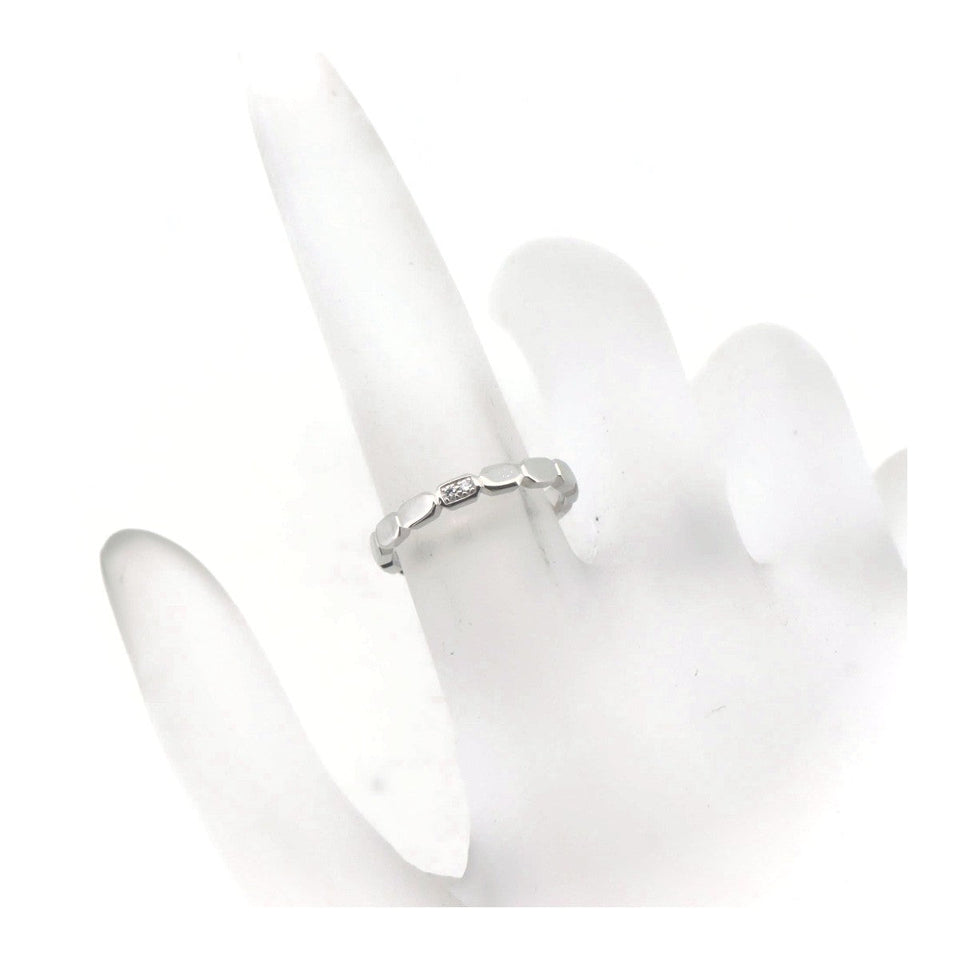 Chanel Pt950 Platinum Diamond Ring Size 8