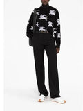 Luxury Burberry EKD Cotton Silk Jacquard Knit Top Black