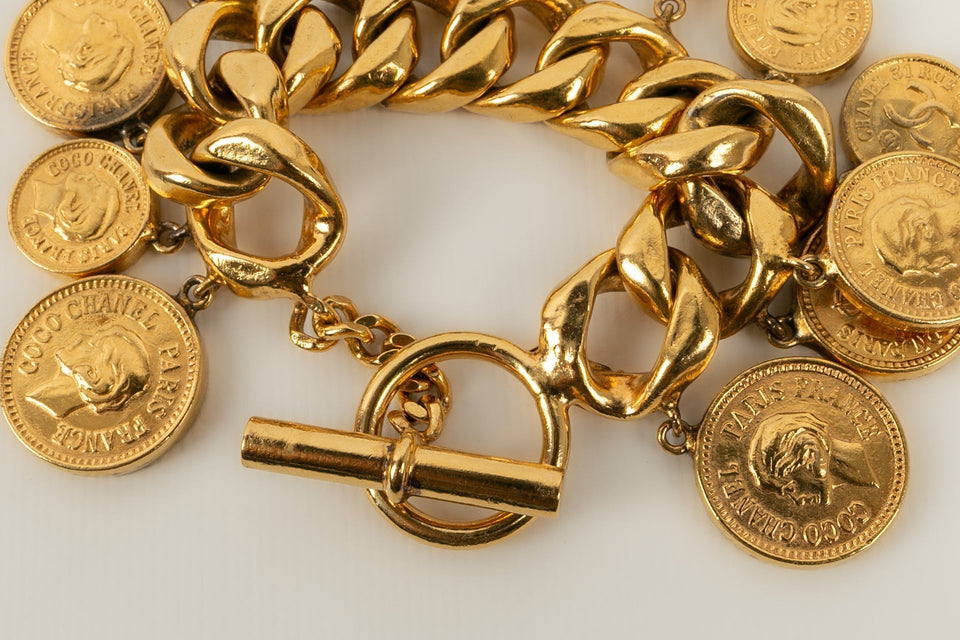 Chanel Gold Metal Bracelet | Bags Junction