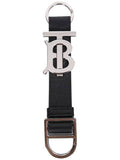 Luxury Burberry Monogram Motif Grainy Leather Key Holder Black