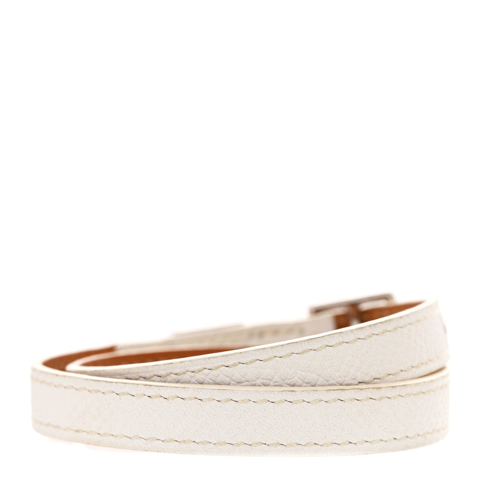 Hermes Epsom Cab Double Tour Bracelet S White