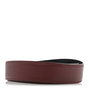 Hermes Epsom Box 42mm Belt Strap 95 38 Black Rouge Grenat