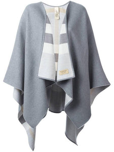 Luxury Burberry WoMen's Check Reversible Wool Cape Grey