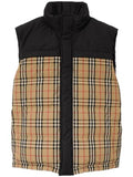 Luxury Burberry Check Panel Reversible Vest Beige