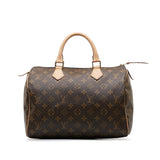 Louis Vuitton Monogram Handbag Leather Brown