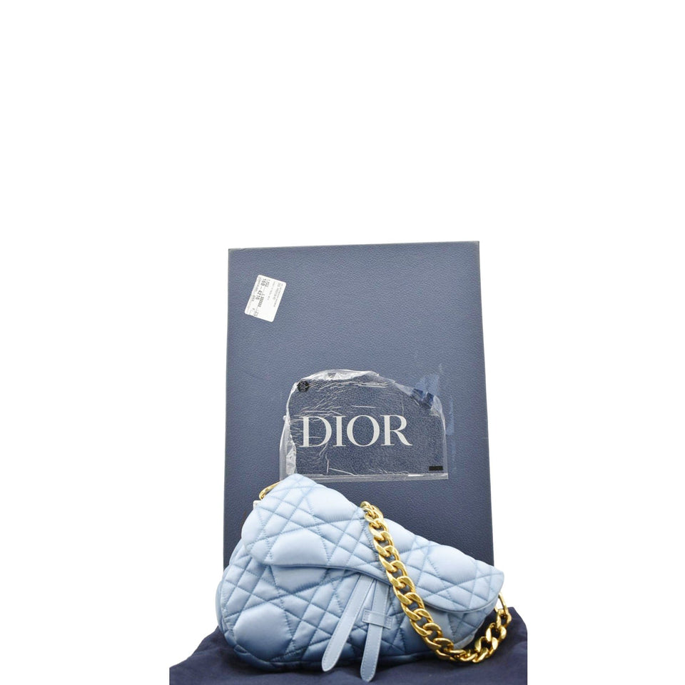 Christian Dior x ERL Micro Venice Saddle Nylon Crossbody Bag Light Blue