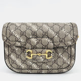 Gucci x Luxury Balenciaga Trending 2025 Beige Canvas Horsebit 1955 Mini Crossbody Bag
