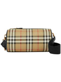 Luxury Burberry Vintage Check Barrel Cross Bag Archive Beige Black