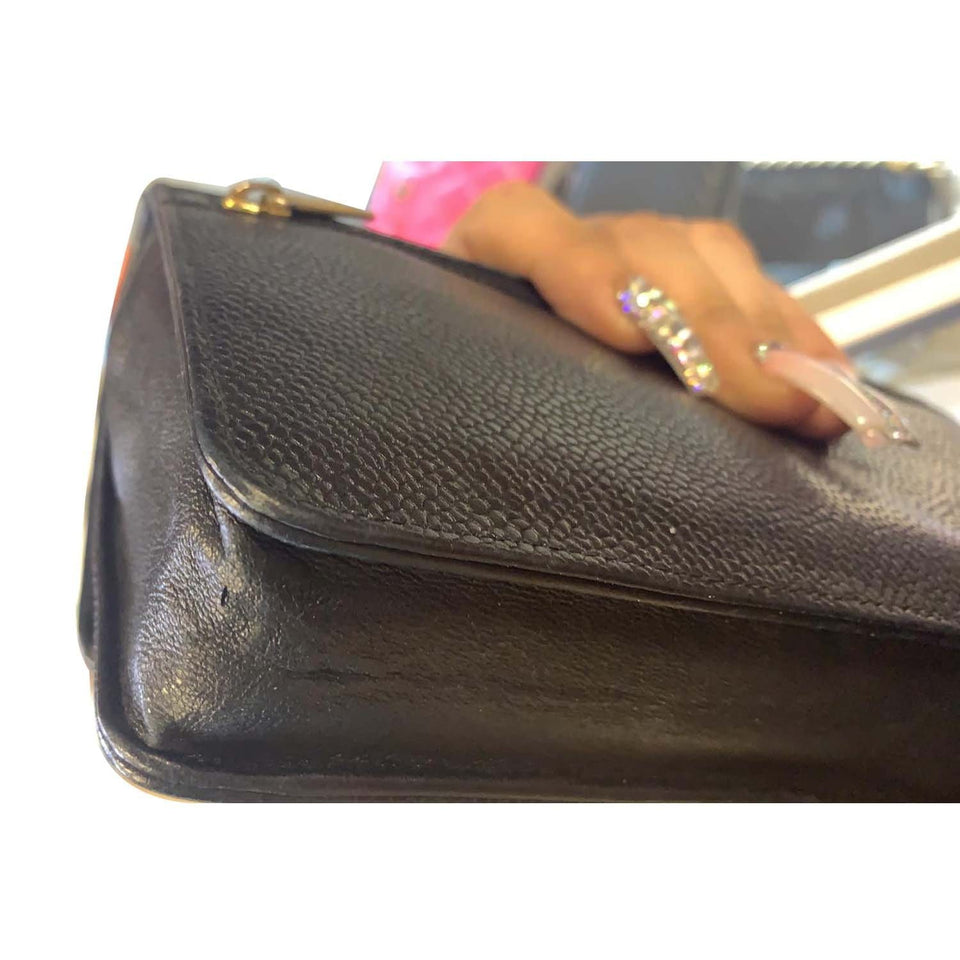 Chanel Timeless WOC Caviar Leather Clutch Crossbody Bag Black