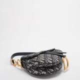 Dior Saddle Bag Medium Shoulder Bag Blue Oblique Jacquard With Shoulder Strap From 2019